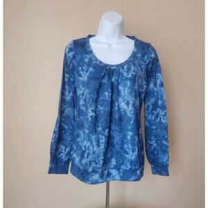Self Esteem Woman's Tie Dye Studded Blue Blouse, Medium